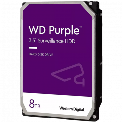 HDD Video Surveillance WD Purple 8TB CMR, 3.5'', 256MB, 5640 RPM, SATA, TBW: 180