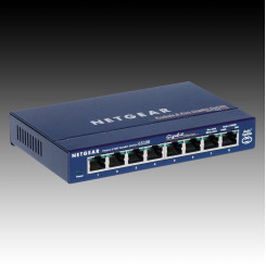 Netgear ProSafe Gigabit Ethernet Switch, 8 x 10/100/1000 RJ45 ports, Desktop