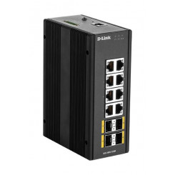 D-Link 8x 100/1000BaseT, 4x 100/1000BaseSFP, 256 VLAN-i, QoS, IP30, 61x154x109 mm