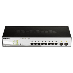 D-Link DGS-1210-08P: 8-Port, Gigabit, PoE, Smart Switch with 2 SFP ports (8 x PoE ports, fanless)
