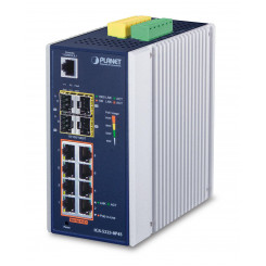Planet L2+ Industrial 8-Port 10/100/1000T 802.3at PoE + 4-Port 100/1000X SFP Managed Ethernet Switch