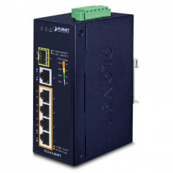 Planet 5 x RJ45, 10/100/1000 BASET, 12–56 V alalisvoolu, 7 A, 12 Gbps, IEEE 802.3at, IP40, 605 g