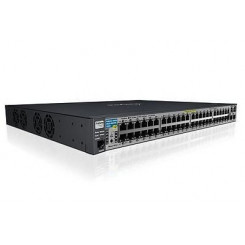 Hewlett Packard Enterprise 2610-48-PoE, 48 портов Fast Ethernet, Auto-MDIX, дуплекс, 1 последовательный порт RJ-45, 2 порта Gigabit Ethernet, 2 SFP, MIPS 300 МГц, 16 МБ флэш-памяти, 128 МБ SDRAM, 2 МБ буфера, 590 В, Черный