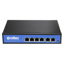 Ernitec Unmanaged ,  4 x 10/100Mbps PoE Ports, 2 x 10/100Mbps RJ45 Uplink Ports