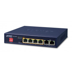 Planet 4-port 10/100/1000T 802.3at PoE, 2-port 10/100/1000T, 12 Gbps, 8.92Mpps, 55W, 374 g