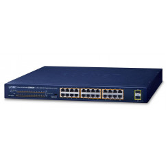 Planet 24 Port 10/100/1000T 802.3at PoE, 2 Port 1000X SFP, 52 Gbps, 38,6 Mps, 2,85 kg