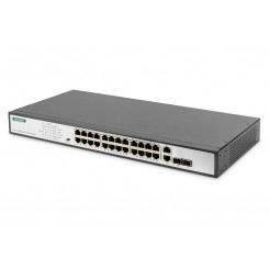Digitus Fast Ethernet PoE Switch 24-port PoE + 2 Combo, 370W PoE DN-95343 Unmanaged Desktop Power supply type Internal