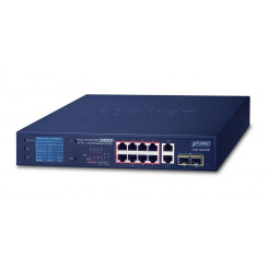 Planet 8x 10 / 100 / 1000T 802.3at PoE, 2x 10 / 100 / 1000T, 24 Gbps, 18 Mpps, LCD Monitor, VLAN, 1.8 kg