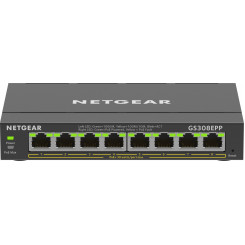 NETGEAR 8-pordiline Gigabit Etherneti suure võimsusega PoE+ Plus lüliti (GS308EPP) hallatav L2/L3 Gigabit Ethernet (10/100/1000) Etherneti toide (PoE) must