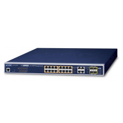Planet 16-Port 10 / 100 / 1000T 802.3at PoE + 4-Port Gigabit TP / SFP Combo Managed Switch