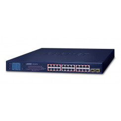 Planet 24-Port 10 / 100 / 1000T 802.3at PoE + 2-Port Gigabit SFP Ethernet Switch with LCD PoE Monitor