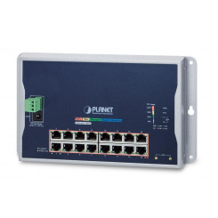 Planet Industrial 16-Port 10 / 100 / 1000T 802.3at PoE + 2-Port 100 / 1000X SFP Wall-mounted Managed Switch