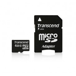 Memory Micro Sdhc 4Gb W / Adapt / Class10 Ts4Gusdhc10 Transcend