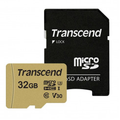 Memory Micro Sdhc 32Gb W / Adapt / Uhs-I Ts32Gusd500S Transcend