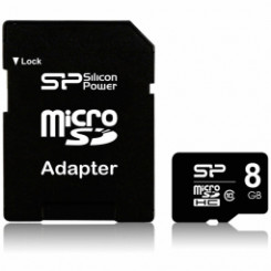 SiliconPower 8GB MicroSDHC + Adapter