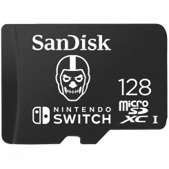 SanDisk Nintendo MicroSD UHS I kaart – Fortnite Edition, Skull Trooper, 128 GB, EAN: 619659199739