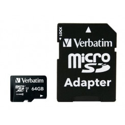 Verbatim 64 GB, microSDXC, klass 10