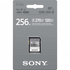 Карта памяти Sony SF-E Series UHS-II SDXC SF-E256, 256 ГБ флэш-памяти SDXC, класс 10