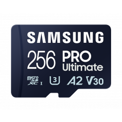 Samsung MicroSD kaart kaardilugejaga PRO Ultimate 256 GB microSDXC mälukaart Välkmälu klass U3, V30, A2