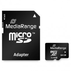 Память Micro Sdxc 64Гб C10/W/адаптер Mr955 Mediarange