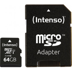 Mälu Micro Sdxc 64Gb Uhs-I / W / Adapter 3423490 Intenso