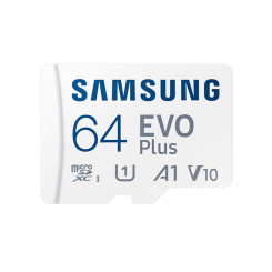 Карта памяти Samsung MicroSD EVO Plus 64 ГБ microSDXC Флэш-память класса U1, V10, A1