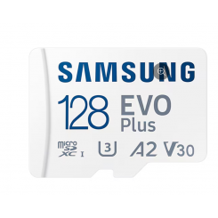 Samsung   MicroSD Card   EVO Plus   128 GB   microSDXC Memory Card   Flash memory class U3, V30, A2