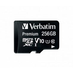 Verbatim 256 ГБ microSDHC/SDXC, черный, класс 10