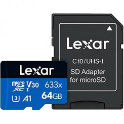 Memory Micro Sdxc 64Gb Uhs-I / W / Adapter Lsdmi64Gbb633A Lexar