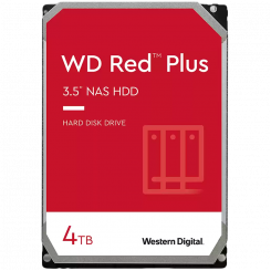 Жесткий диск NAS WD Red Plus (3,5 дюйма, 4 ТБ, 256 МБ, 5400 об/мин, SATA 6 Гбит/с)