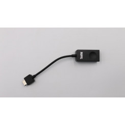 Lenovo USB C - RJ-45, 0,08 m, must