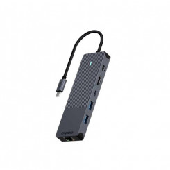 Rapoo UCM-2002 liideskaardid / adapter HDMI, RJ-45, USB 3.2 Gen 1 (3.1 Gen 1), USB Type-C