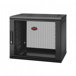 APC NetShelter WX 9U одношарнирный настенный шкаф глубиной 400 мм. Настенный стеллаж Черный