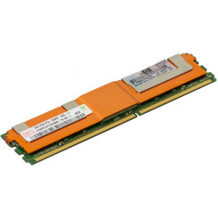 Hewlett Packard Enterprise 1 ГБ, 667 МГц, PC2-5300F-5, DDR2, двухранговый x8, 1,50 В, зарегистрированный, с полной буферизацией с ECC, двухрядный модуль памяти (FBDIMM) — номер детали указан для одного модуля DIMM емкостью 1 ГБ