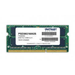 Patriot mälu 8 GB PC3-12800 mälumoodul 1 x 8 GB DDR3 1600 MHz