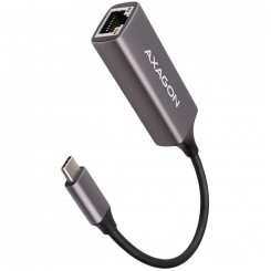 AXAGON ADE-TRC Type-C USB3.2 Gen 1 - Gigabit Ethernet 10/100/1000 Adapter, metal, titan gray