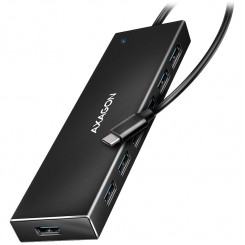 Axagon Seven-port USB 3.2 Gen 1 hub with charging support. Connector for external power supply. USB-C cable 30 cm.