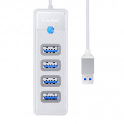 Adapter Hub USB kuni 4x USB 3.0 Orico, 5 Gbps, 0,15 m (kahedalt)
