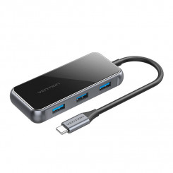 Адаптер 5в1 Vention TFBHB Hub USB-C — HDMI 4K@60Гц, 3x USB 3.0, PD (серый)