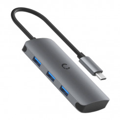 Концентратор 6w1 USB-C до 3x USB, USB-C, SD Card, Micro SD Card Cygnett SlimMate 100W (szary)