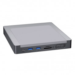 Док-станция/концентратор INVZI MagHub 8in1 USB-C для iMac с карманом для SSD (серый)