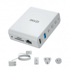 INVZI GanHub 100W docking station/wall charger, 9in1 (white)