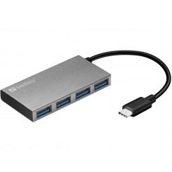 Sandberg USB-C kuni 4 xUSB 3.0 taskujaoturiga
