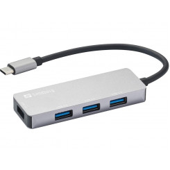 Sandberg USB-C jaotur 1xUSB3.0 3x2.0 SAVER