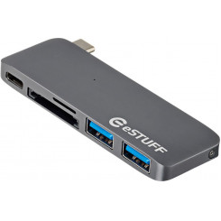eSTUFF USB C Slot-in Hub Space Grey