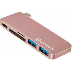 eSTUFF USB C Slot-in Hub Rose