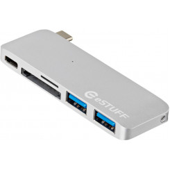 eSTUFF USB-концентратор C, серебристый