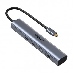 MOKiN USB-C jaotur 10 Gbps 4 USB-C pordiga (hõbedane)