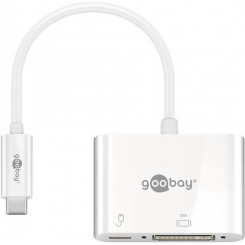 Goobay USB-C™ DVI, адаптер PD, белый