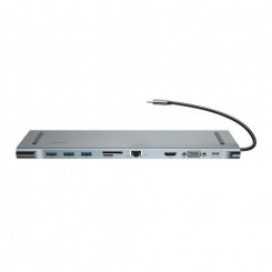 Baseus CATSX-F0G sülearvuti dokk / pordi replikaator USB 3.2 Gen 1 (3.1 Gen 1) C-tüüpi hall